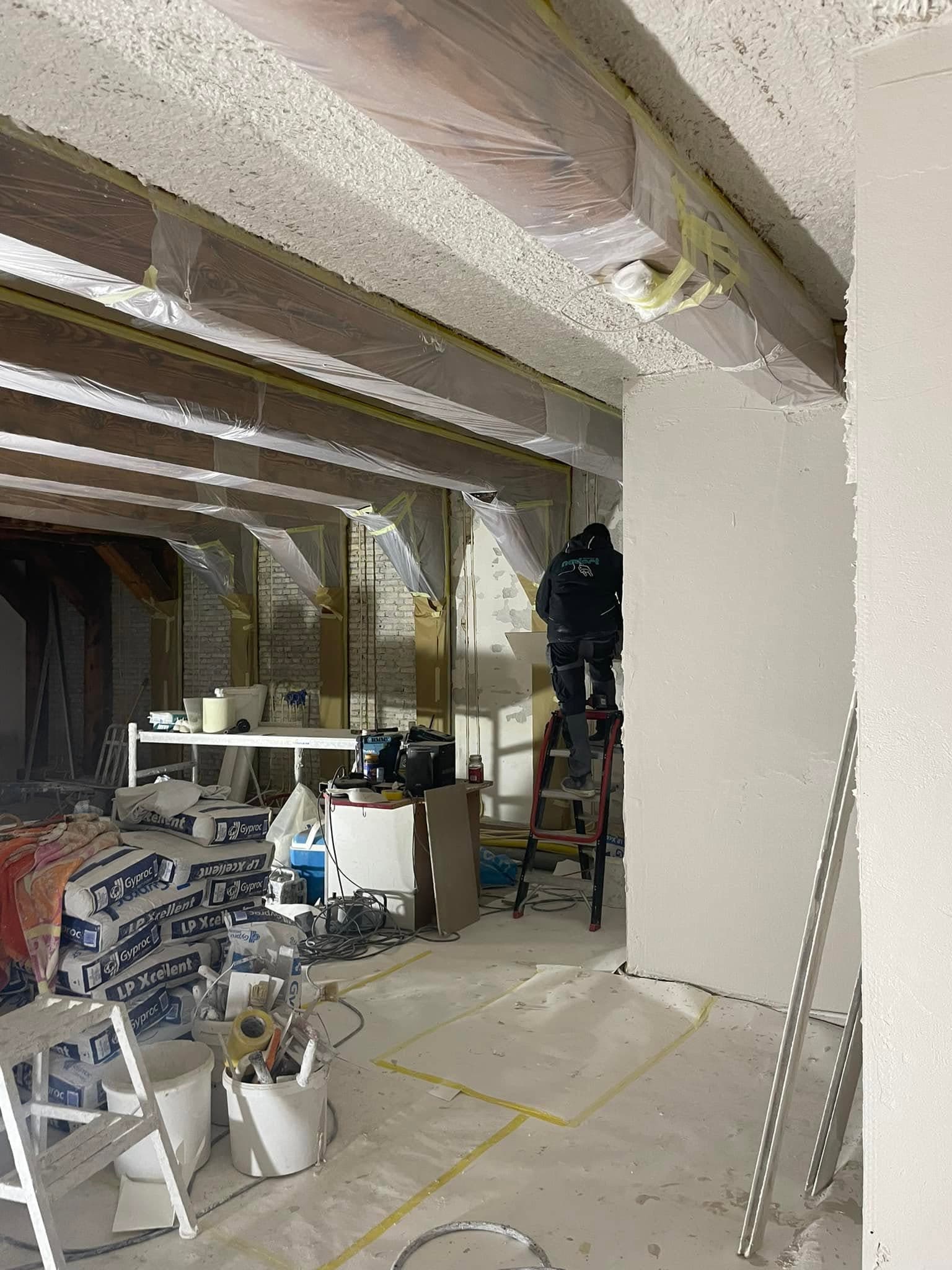 Stucwerk in uitvoering